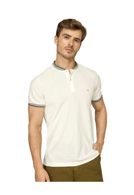 Camiseta Con Cuello Henley Y Perilla Funcional M2967 Crudo