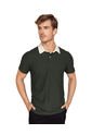 Camiseta Tipo Polo Cuello En Contraste M3090 Verde de Leo