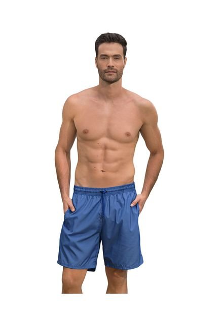 Masculino Swimwear Pantaloneta Azul LEO 505032