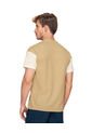 Camiseta Henley Bloque De Color M3091 Beige de Leo