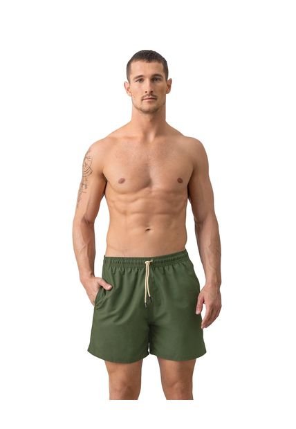Masculino Swimwear Pantaloneta Verde LEO 505033