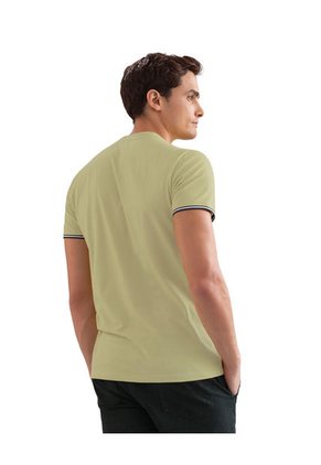 Camiseta Manga Corta Con Puños Tejidos M2609S Verde Pistacho