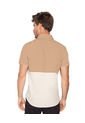 Camisa Manga Corta Con Perilla Funcional Y Bloques De Color M2990 Arena / Blanco de Leo