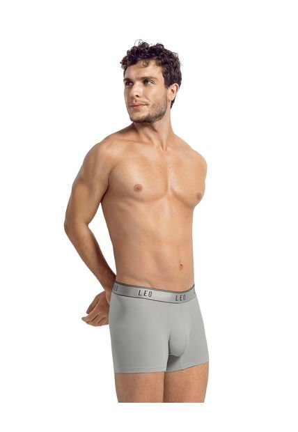 Ropa Interior Masculina Boxer Corto Gris LEO 033340