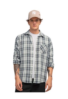 Camisa Manga Larga Tipo Leñadora Silueta Amplia M3043 Marfil