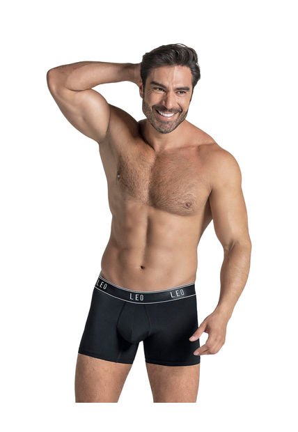 Ropa Interior Masculina Boxer Corto Negro LEO 033341