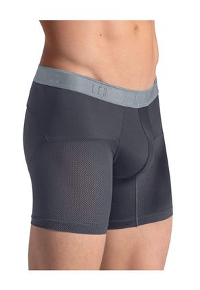 Bóxer Medio De Secado Rápido Con Mallas Transpirables En Microfibra 033272N Gris Oscuro Elastico Gris Claro