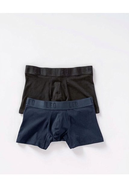 Ropa Interior Masculina Boxer Corto Negro LEO 33212X2