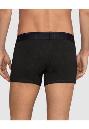 Ropa Interior Masculina Boxer Corto Negro LEO 33212X2