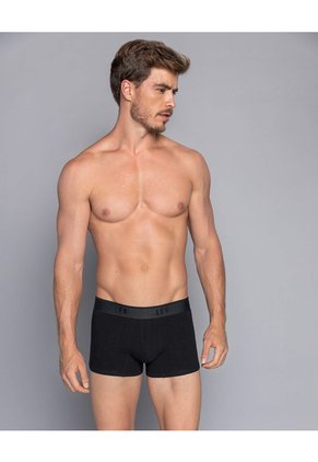 Ropa Interior Masculina Boxer Corto Negro LEO 33212X2