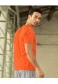 Camiseta Deportiva Masculina Semiajustada Secado Rápido 508007 Naranja de Leo