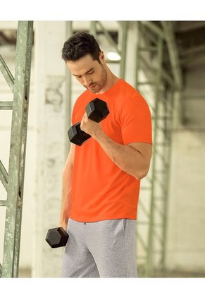 Camiseta Deportiva Masculina Semiajustada Secado Rápido 508007 Naranja
