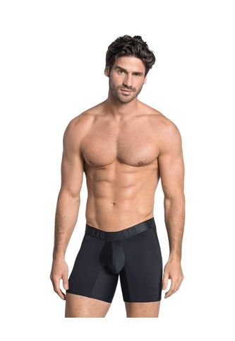 LEO Ropa Interior Masculina 033278N Boxer Corto Negro y Blanco.