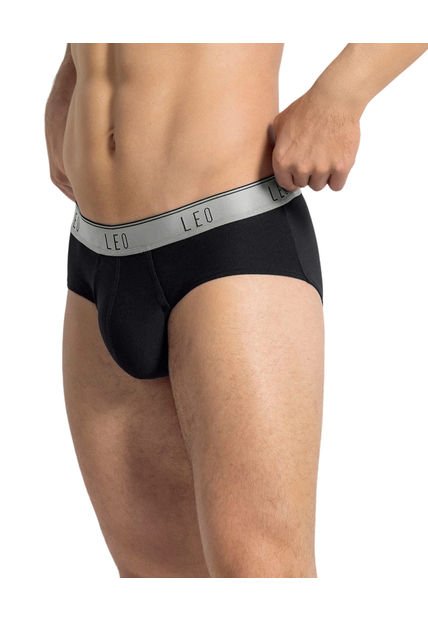 Ropa Interior Masculina Boxer Corto Negro LEO 033278N