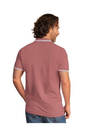 Camiseta Tipo Polo Con Cuello Y Mangas Tejidas M2654M Guayaba
