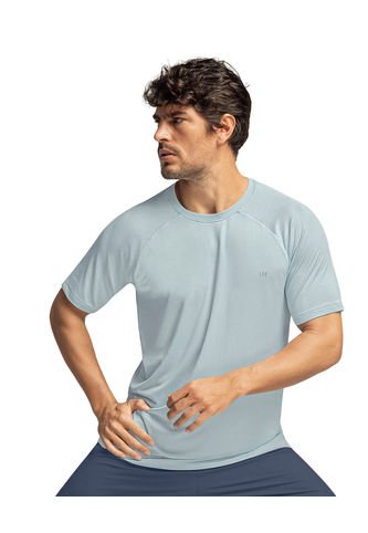 Camiseta Deportiva Con Tela Texturizada Que Permite El Paso Del Aire 508033 Azul Claro Leo