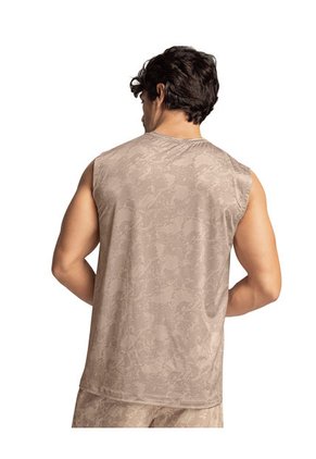 Camiseta Manga Sisa Deportiva Y De Secado Rápido Para Hombre 508023 Estampado Beige