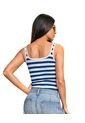 Camiseta Manga Sisa En Tejido Acanalado Stretch J2892 Rayas Azul de Leonisa