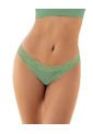 Brasilera Tiro Medio En Tela Lisa Y Encaje 092043 Verde de Leonisa