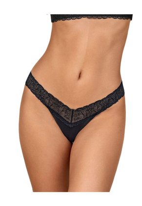 Brasilera Con Encaje En Cintura Y Tela Lisa 092042 Negro