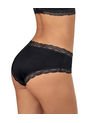 Panty Hípster Tiro Medio En Tela Lisa Y Encaje 092044 Negro de Leonisa