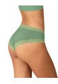 Panty Hípster Tiro Medio En Tela Lisa Y Encaje 092044 Verde de Leonisa