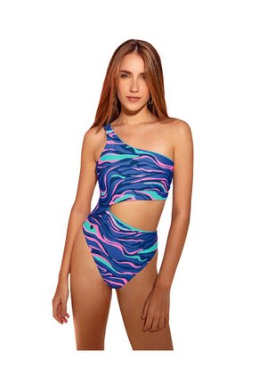 Vestido De Baño Entero Asimétrico Doble Faz BIO-PET 19A155 Multicolor