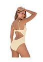 Vestido De Baño Entero De Control Suave Con Detalle De Escote Cruzado 19A159 Crudo de Leonisa