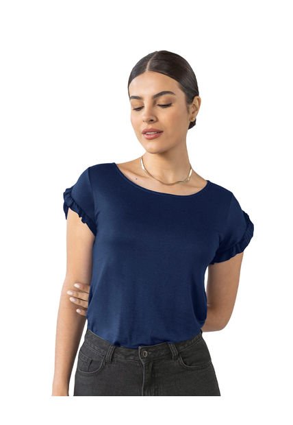 Leonisa Camiseta Manga Corta Con Bolero Corto En Mangas F5679 Azul