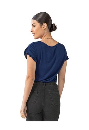 Leonisa Camiseta Manga Corta Con Bolero Corto En Mangas F5679 Azul