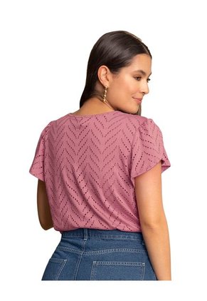 Leonisa Camiseta Manga Corta Con Detalles En Ojalillo F6212S Lila