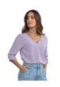 Leonisa Blusa Manga 3/4 Con Charretera En Mangas F6369 Lila de Leonisa