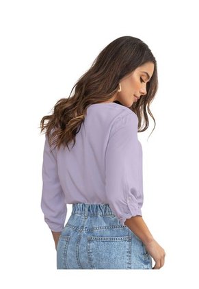 Leonisa Blusa Manga 3/4 Con Charretera En Mangas F6369 Lila
