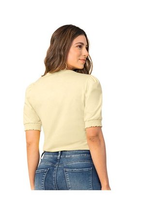 Leonisa Camiseta Manga Corta Con Elástico En Mangas F6729 Crudo