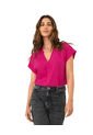 Blusa Manga Corta Con Cuello En V F5997S Fucsia de Leonisa