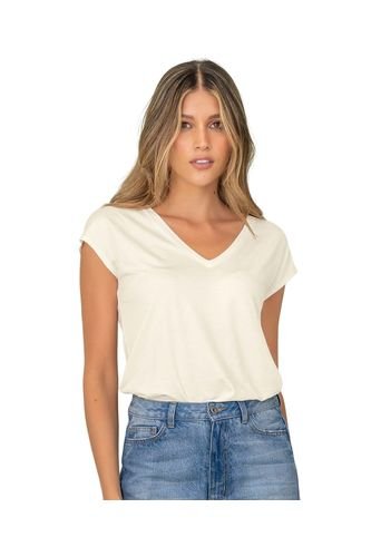 Leonisa Camiseta Manga Corta Con Cuello En V Para Mujer F6275 Crudo Leonisa
