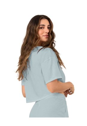 Leonisa Camiseta Básica Manga Corta Con Hombro Caído FP853 Azul