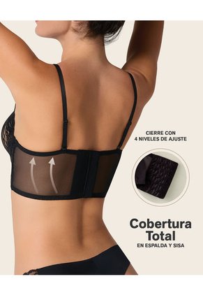 Brasier Tipo Bralette En Encaje Y Transparencias Leonisa Morado