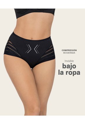Panty Faja Clásico Con Control Moderado De Abdomen Y Bandas En Tul 012903 Café