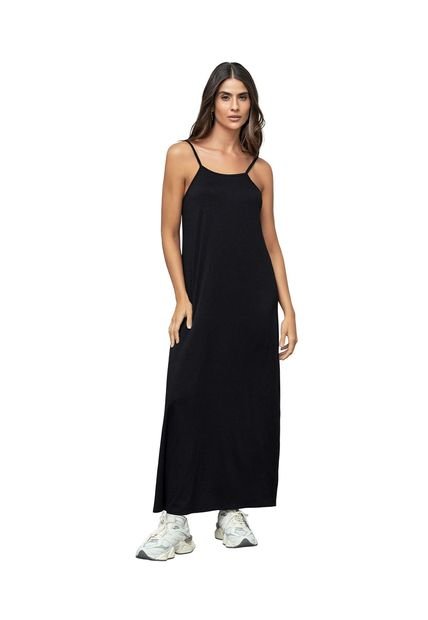 Vestido Largo Con Abertura Lateral J2710 Negro