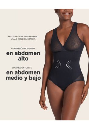 Faja Tipo Body Con Bralette Incorporado Con Control De Abdomen 018517 Negro