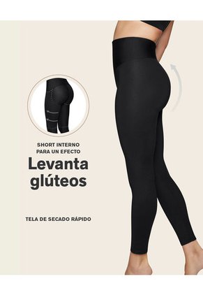 Leonisa Legging De Control Con Short Interno Levanta Cola 012910 Negro