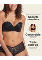 Brasier WOW De Triple Realce Ideal Como Strapless Leonisa Morado de Leonisa