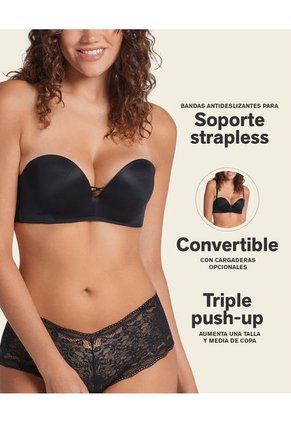 Brasier WOW De Triple Realce Ideal Como Strapless Leonisa Morado