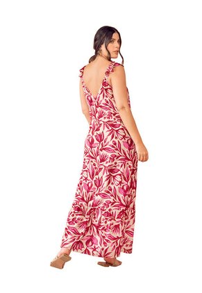 Vestido Largo Con Boleros En Hombros F6567 Multicolor