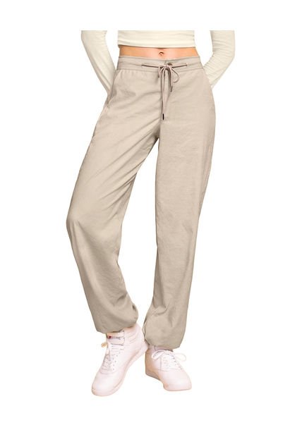 Pantalón Exterior Bota Ancha Con Elástico En Bota J2793 Beige