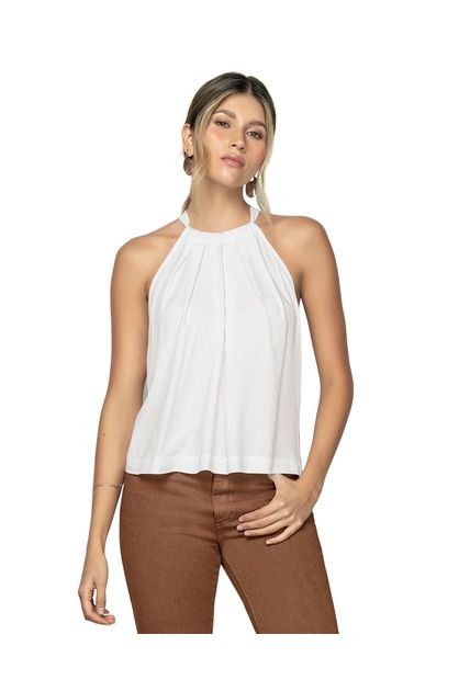 Blusa Hombros Descubiertos Anudable En Espalda F6982 Blanco