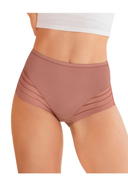 Panty Faja Clásico Con Control Moderado De Abdomen Y Bandas En Tul 012903 Rosa