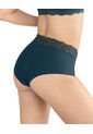 Panty Hipster En Tela Ultraliviana Con Franja De Encaje 012960 Verde de Leonisa