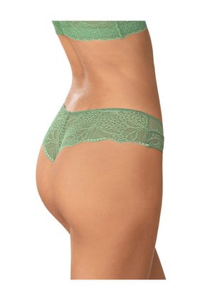 Panty Cachetero Semidescaderado En Encaje Y Tul Con Refuerzo En Algodón 012964 Verde